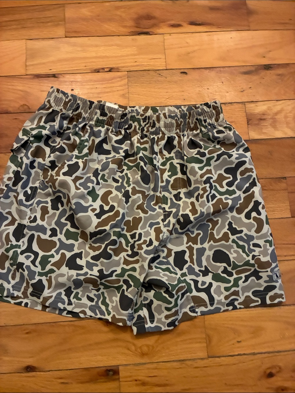 Men's Athletic Camo Elastic-Waist Shorts - Green/Brown Camo